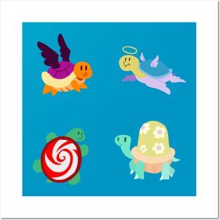 Four Cute Turtles Posters and Art